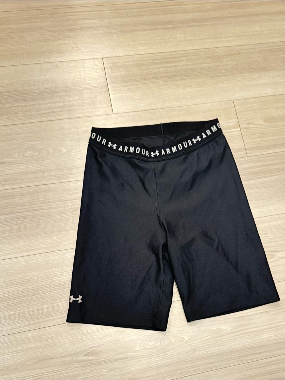 Under Armour Black Women's Performance Bike Shorts with Logo Waistband